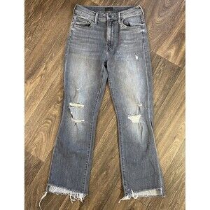Mother Jeans Womens 25 Blue The Insider Crop Step Fray Denim Distressed Stretch